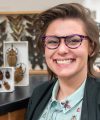 Picture of Postdoc Abigail Hayes with bugs
